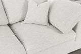 Serene Linen Textured Fabric / Down / Polyester / Engineered Wood Contemporary Cream Linen Textured Fabric Deluxe Cloud-Like Comfort Modular Sectional - 158" W x 79" D x 32" H