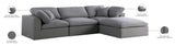 Serene Linen Textured Fabric / Down / Polyester / Engineered Wood Contemporary Grey Linen Textured Fabric Deluxe Cloud-Like Comfort Modular Sectional - 119" W x 80" D x 32" H