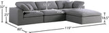 Serene Linen Textured Fabric / Down / Polyester / Engineered Wood Contemporary Grey Linen Textured Fabric Deluxe Cloud-Like Comfort Modular Sectional - 119" W x 80" D x 32" H