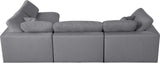 Serene Linen Textured Fabric / Down / Polyester / Engineered Wood Contemporary Grey Linen Textured Fabric Deluxe Cloud-Like Comfort Modular Sectional - 119" W x 79" D x 32" H