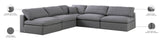 Serene Linen Textured Fabric / Down / Polyester / Engineered Wood Contemporary Grey Linen Textured Fabric Deluxe Cloud-Like Comfort Modular Sectional - 118" W x 120" D x 32" H