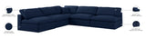 Serene Linen Textured Fabric / Down / Polyester / Engineered Wood Contemporary Navy Linen Textured Fabric Deluxe Cloud-Like Comfort Modular Sectional - 118" W x 120" D x 32" H