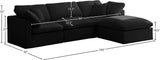 Plush Velvet / Down / Engineered Wood / Foam Contemporary Black Velvet Standard Cloud-Like Comfort Modular Sectional - 105" W x 70" D x 32" H