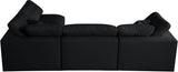 Plush Velvet / Down / Engineered Wood / Foam Contemporary Black Velvet Standard Cloud-Like Comfort Modular Sectional - 105" W x 70" D x 32" H