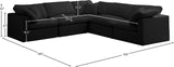 Plush Velvet / Down / Engineered Wood / Foam Contemporary Black Velvet Standard Cloud-Like Comfort Modular Sectional - 105" W x 105" D x 32" H