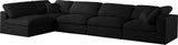 Plush Velvet / Down / Engineered Wood / Foam Contemporary Black Velvet Standard Cloud-Like Comfort Modular Sectional - 140" W x 70" D x 32" H