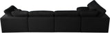 Plush Velvet / Down / Engineered Wood / Foam Contemporary Black Velvet Standard Cloud-Like Comfort Modular Sectional - 140" W x 70" D x 32" H