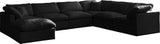 Plush Velvet / Down / Engineered Wood / Foam Contemporary Black Velvet Standard Cloud-Like Comfort Modular Sectional - 140" W x 105" D x 32" H