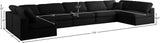 Plush Velvet / Down / Engineered Wood / Foam Contemporary Black Velvet Standard Cloud-Like Comfort Modular Sectional - 175" W x 70" D x 32" H