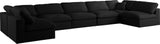 Plush Velvet / Down / Engineered Wood / Foam Contemporary Black Velvet Standard Cloud-Like Comfort Modular Sectional - 175" W x 70" D x 32" H