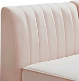 Alina Velvet / Engineered Wood / Metal / Foam Contemporary Pink Velvet Modular Sectional - 93" W x 33.5" D x 31" H