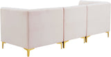 Alina Velvet / Engineered Wood / Metal / Foam Contemporary Pink Velvet Modular Sectional - 93" W x 33.5" D x 31" H