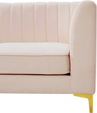 Alina Velvet / Engineered Wood / Metal / Foam Contemporary Pink Velvet Modular Sectional - 85.5" W x 85.5" D x 31" H