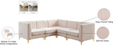 Alina Velvet / Engineered Wood / Metal / Foam Contemporary Pink Velvet Modular Sectional - 93" W x 93" D x 31" H