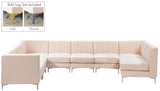 Alina Velvet / Engineered Wood / Metal / Foam Contemporary Pink Velvet Modular Sectional - 119" W x 119" D x 31" H