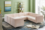 Alina Velvet / Engineered Wood / Metal / Foam Contemporary Pink Velvet Modular Sectional - 119" W x 93" D x 31" H
