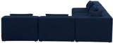 Cube Linen Textured Fabric / Engineered Wood / Foam Contemporary Navy Durable Linen Textured Modular Sectional - 108" W x 108" D x 26" H