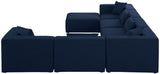 Cube Linen Textured Fabric / Engineered Wood / Foam Contemporary Navy Durable Linen Textured Modular Sectional - 144" W x 108" D x 26" H