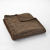 Cascara Corduroy Plush Throw Blanket, Brown