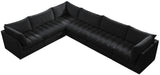 Jacob Velvet / Engineered Wood / Foam Contemporary Black Velvet Modular Sectional - 140" W x 104" D x 32" H