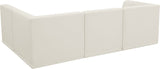 Relax Velvet / Engineered Wood / Foam Contemporary Cream Velvet Modular Sectional - 98" W x 64" D x 31" H