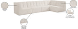 Relax Velvet / Engineered Wood / Foam Contemporary Cream Velvet Modular Sectional - 128" W x 64" D x 31" H