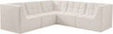 Relax Velvet / Engineered Wood / Foam Contemporary Cream Velvet Modular Sectional - 98" W x 98" D x 31" H