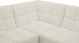 Relax Velvet / Engineered Wood / Foam Contemporary Cream Velvet Modular Sectional - 98" W x 98" D x 31" H