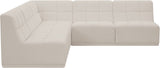 Relax Velvet / Engineered Wood / Foam Contemporary Cream Velvet Modular Sectional - 94" W x 94" D x 31" H