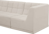 Relax Velvet / Engineered Wood / Foam Contemporary Cream Velvet Modular Sectional - 128" W x 98" D x 31" H