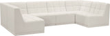 Relax Velvet / Engineered Wood / Foam Contemporary Cream Velvet Modular Sectional - 128" W x 64" D x 31" H