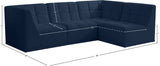 Relax Velvet / Engineered Wood / Foam Contemporary Navy Velvet Modular Sectional - 98" W x 64" D x 31" H