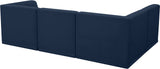 Relax Velvet / Engineered Wood / Foam Contemporary Navy Velvet Modular Sectional - 98" W x 64" D x 31" H