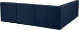 Relax Velvet / Engineered Wood / Foam Contemporary Navy Velvet Modular Sectional - 98" W x 98" D x 31" H