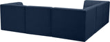 Relax Velvet / Engineered Wood / Foam Contemporary Navy Velvet Modular Sectional - 94" W x 94" D x 31" H