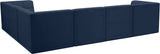Relax Velvet / Engineered Wood / Foam Contemporary Navy Velvet Modular Sectional - 128" W x 98" D x 31" H