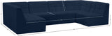 Relax Velvet / Engineered Wood / Foam Contemporary Navy Velvet Modular Sectional - 128" W x 64" D x 31" H
