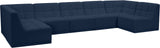 Relax Velvet / Engineered Wood / Foam Contemporary Navy Velvet Modular Sectional - 158" W x 64" D x 31" H