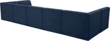 Relax Velvet / Engineered Wood / Foam Contemporary Navy Velvet Modular Sectional - 158" W x 64" D x 31" H