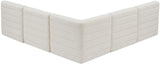 Quincy Velvet / Engineered Wood / Foam Contemporary Cream Velvet Modular Sectional - 95" W x 95" D x 30.5" H