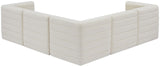 Quincy Velvet / Engineered Wood / Foam Contemporary Cream Velvet Modular Sectional - 95" W x 95" D x 30.5" H