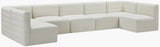 Quincy Velvet / Engineered Wood / Foam Contemporary Cream Velvet Modular Sectional - 157.5" W x 95" D x 30.5" H