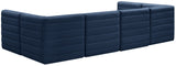 Quincy Velvet / Engineered Wood / Foam Contemporary Navy Velvet Modular Sectional - 126" W x 63" D x 30.5" H