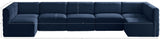 Quincy Velvet / Engineered Wood / Foam Contemporary Navy Velvet Modular Sectional - 157.5" W x 95" D x 30.5" H