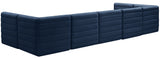 Quincy Velvet / Engineered Wood / Foam Contemporary Navy Velvet Modular Sectional - 157.5" W x 95" D x 30.5" H