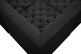 Tuft Velvet / Engineered Wood / Foam Contemporary Black Velvet Modular Sectional - 99" W x 64" D x 32" H