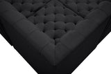 Tuft Velvet / Engineered Wood / Foam Contemporary Black Velvet Modular Sectional - 128" W x 64" D x 32" H