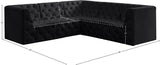 Tuft Velvet / Engineered Wood / Foam Contemporary Black Velvet Modular Sectional - 99" W x 99" D x 32" H
