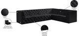 Tuft Velvet / Engineered Wood / Foam Contemporary Black Velvet Modular Sectional - 128" W x 99" D x 32" H