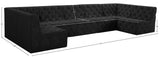 Tuft Velvet / Engineered Wood / Foam Contemporary Black Velvet Modular Sectional - 157" W x 64" D x 32" H